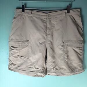 Royal Robbins Womens Khaki Hiking Cargo Shorts Size 14